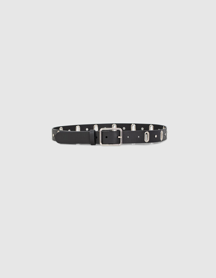 I.Code black leather belt with small chain-5 I.Code black leather belt with small chain-5