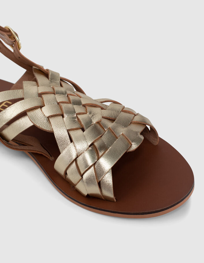 Sandales plates dorées cuir I.Code - I.CODE