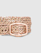 Ceinture cuivrée et dorée en cuir tressé I.Code-2