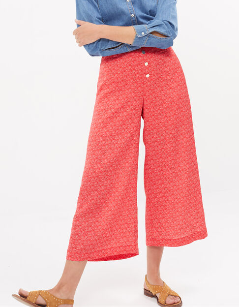 I.Code poppy minimalist print wide trousers - I.CODE