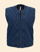 Blauw gewatteerd jeansjasje zonder mouwen I.Code-7