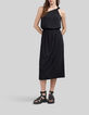 Langes, schwarzes One-Shoulder-Damenkleid-1