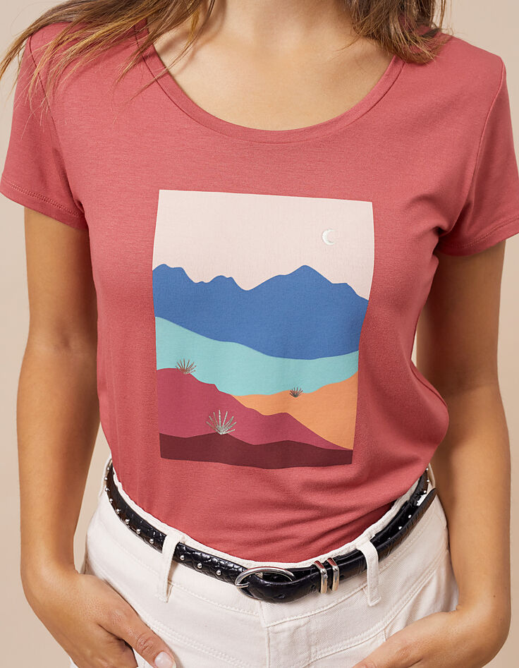 T-Shirt Blossom mit Landschaftsmotiv I.Code-4