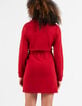 I.Code candy red zip-neck sweatshirt dress-2