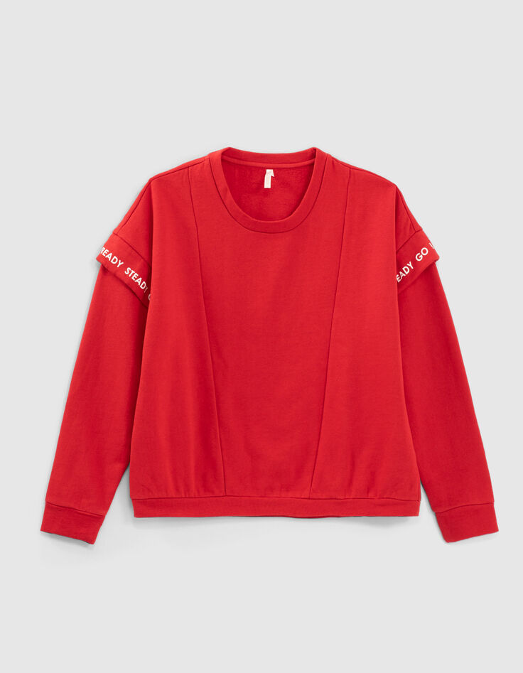 Sudadera candy red felpa costuras mangas I.Code-2 Sudadera candy red felpa costuras mangas I.Code-2