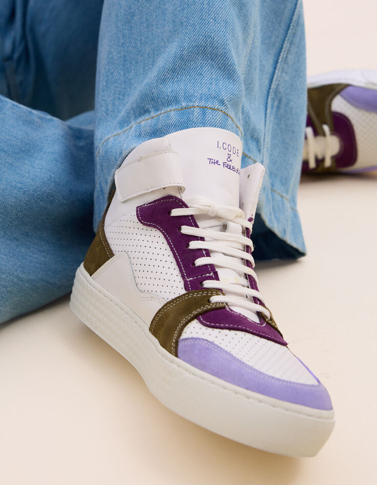 Weiße Sneakers parma/khaki Leder I.Code x THE FEEBLES-1
