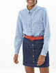 Ungebleichter Jeansrock mit Knöpfen und Nieten I.Code-2