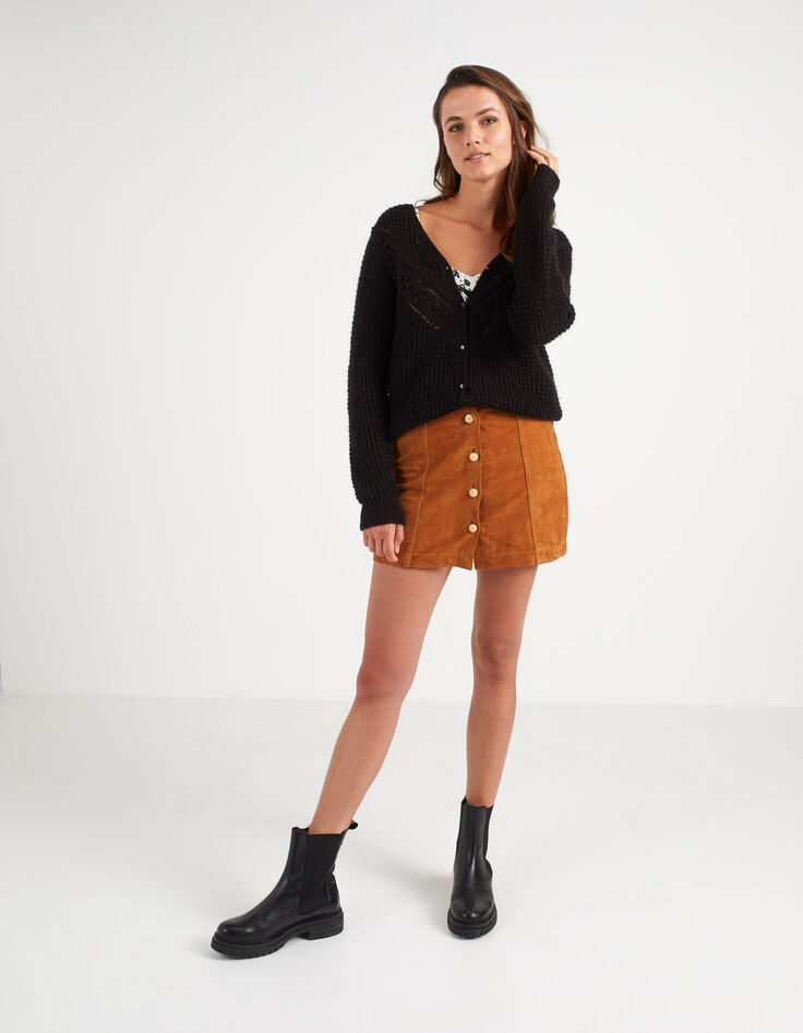 Cardigan noir tricot fantaisie I.Code-5 Cardigan noir tricot fantaisie I.Code-5