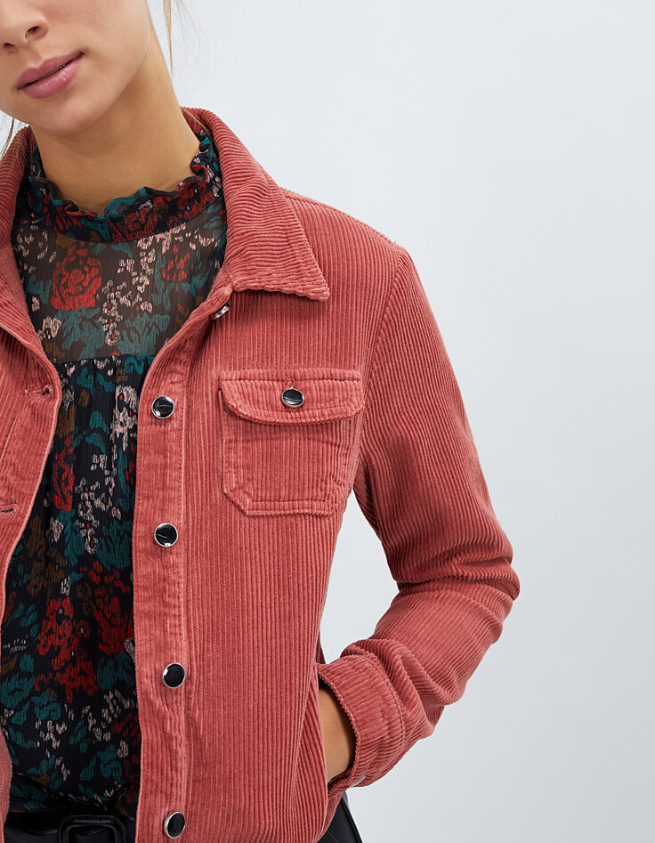 Rosenholzfarbene Cordsamtjacke I.Code-4
