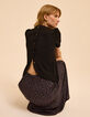 I.Code black ribbed short-sleeved top-1