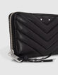Damen 1440 Compagnon schwarz gestepptes Leder Portemonnaie-4