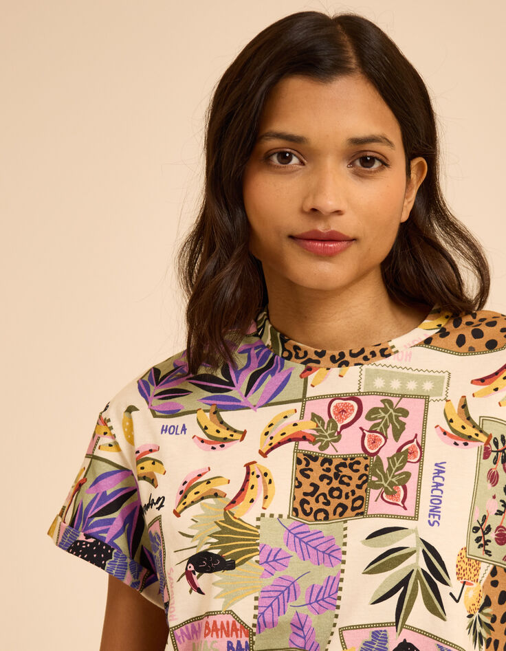 T-Shirt mit Patchwork-Print „Banane“ von I.Code-4 T-Shirt mit Patchwork-Print „Banane“ von I.Code-4