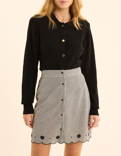 Zwart vest tricot polokraag I.Code