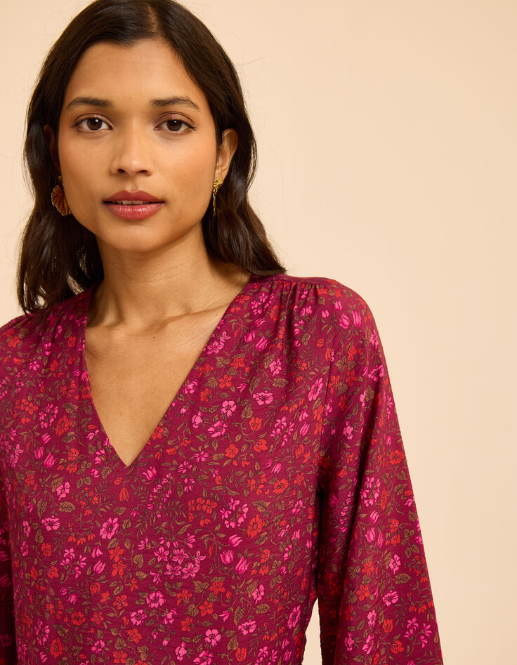 Roze jurk bloemenprint I.Code-5