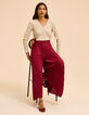 Pantalon large rose plissé I.Code-1