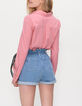 Malabar-roze hemdblouse met retroknopen I.Code-6