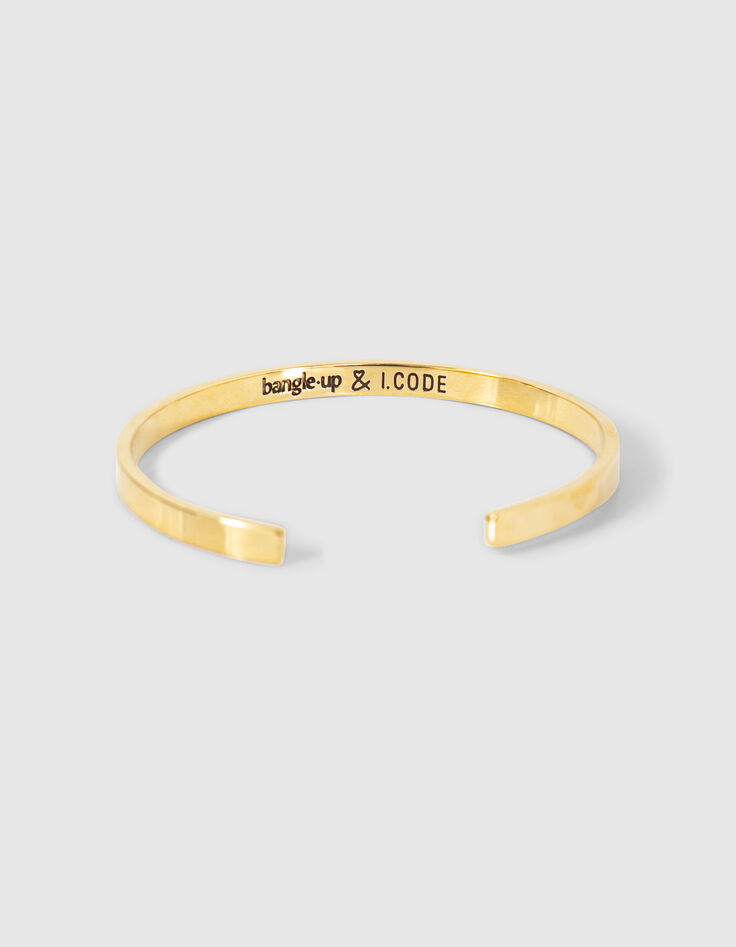 Bangle Up x I.Code engraved gold metal fine bangle-3
