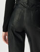 Schwarze Damen-Lederhose Jeansschnitt-5