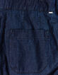 Mujer mono ancho de denim crudo sin mangas-9