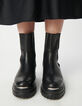 Chelsa schwarz Leder Stiefel Metallspange Damen-7