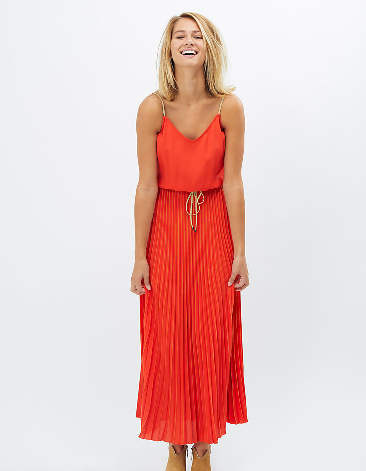 Robe longue pavot plissée I.Code-1