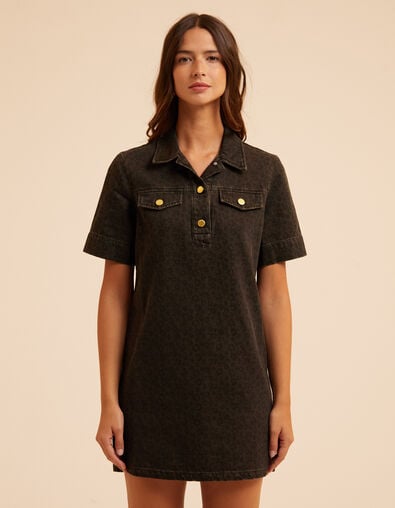 Vestido vaquero marrón leopardo I.Code