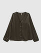 Blouse vert empire jacquard motif pois I.Code-4