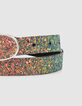 I.Code hot pink glittery leather belt-2