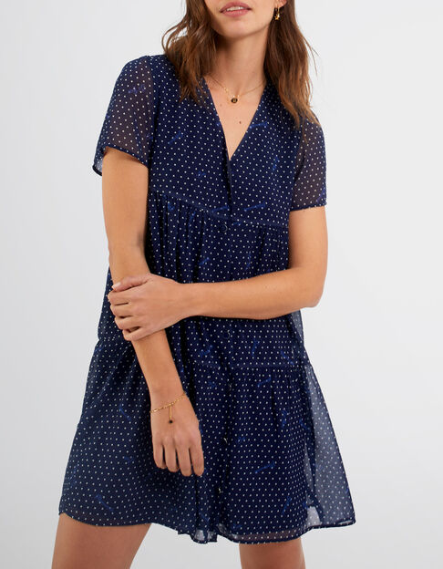 Robe indigo à imprimé petits cœurs I.Code