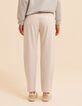 I.Code ecru cargo-style straight trousers-3