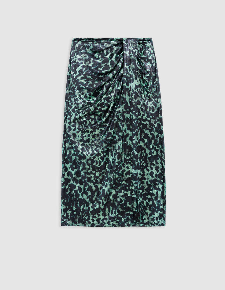 Gr&uuml;ner Rock mit Metallic-Camouflage-Print f&uuml;r Damen-6