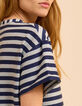 Camiseta azul marino rayas grises lúrex I.Code-5