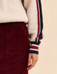 Ecru Truckerstrickpulli zweifarbige Streifen I.Code-6