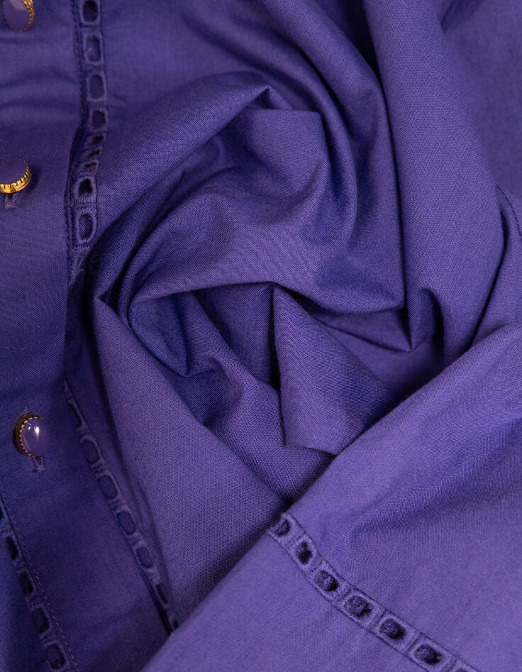 Blouse violette d&eacute;tails ajour&eacute;s Femme-5