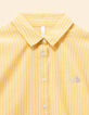 Chemise ray&eacute;e jaune logo brod&eacute; Femme-2