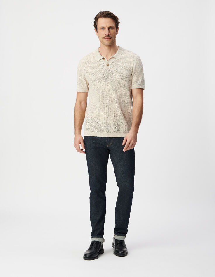 Dunkelblaue SLIM-Herrenjeans aus POWER STRETCH-1