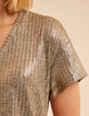 I.Code gold ribbed T-shirt-6