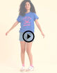 T-shirt bleu message visuel coquillage I.Code-2