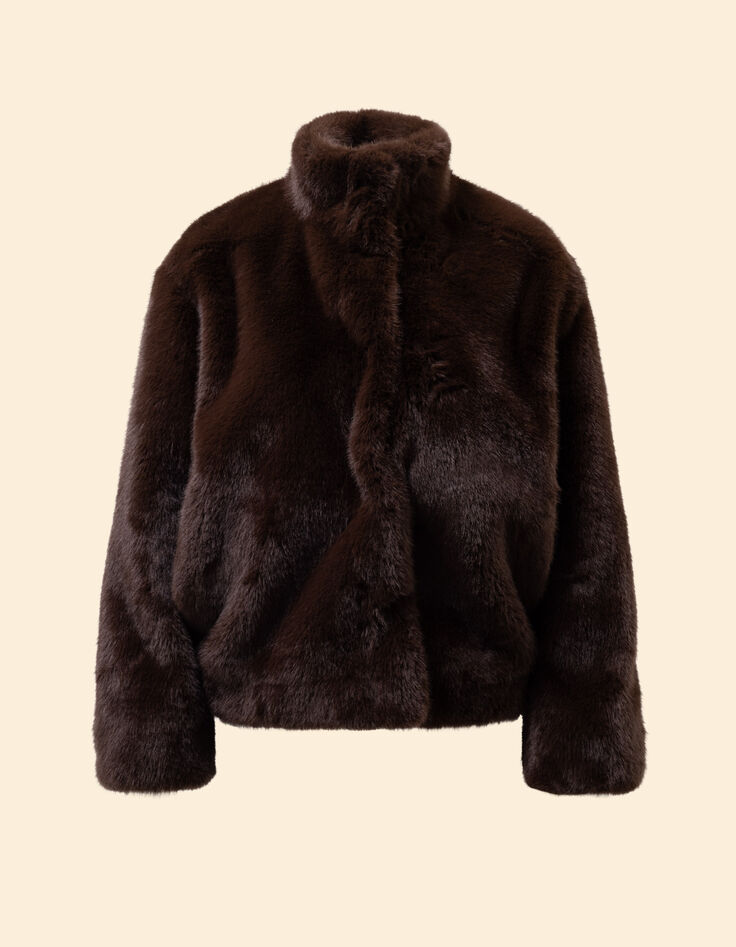 I.Code brown cocooning coat-8