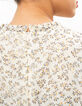 Cremeweißes Kleid mit Blätterprint I.Code-5