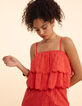 Combinaison-pantalon rouge broderie anglaise I.Code-2