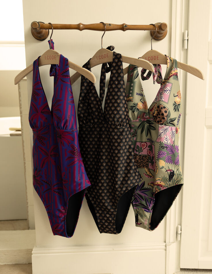 I.Code blue swimsuit with palm tree print-8