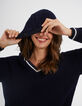 Pull marine tricot à capuche I.Code-5