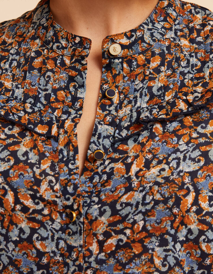 Vestido azul flores barrocas I.Code-4 Vestido azul flores barrocas I.Code-4