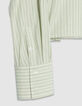 Camisa de rayas verdes para Mujer con corbata-8
