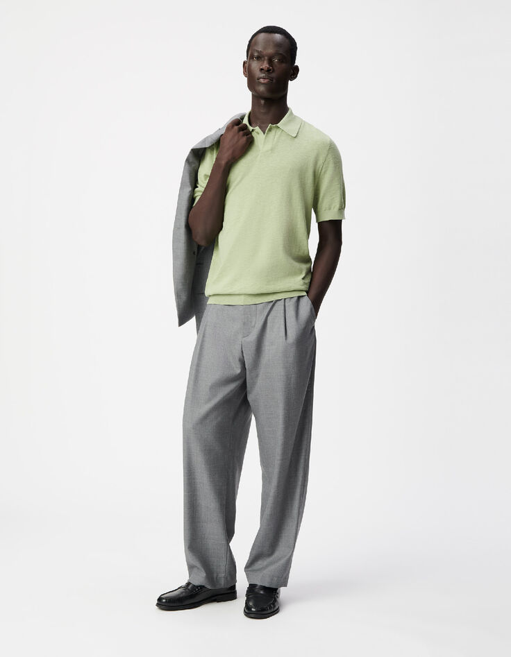 Gr&uuml;nes kurz&auml;rmeliges Poloshirt Herren-1