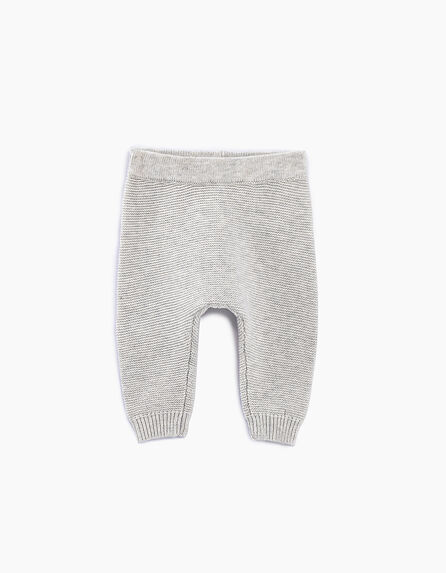 Pantalon mastic chiné en tricot coton bio bébé
