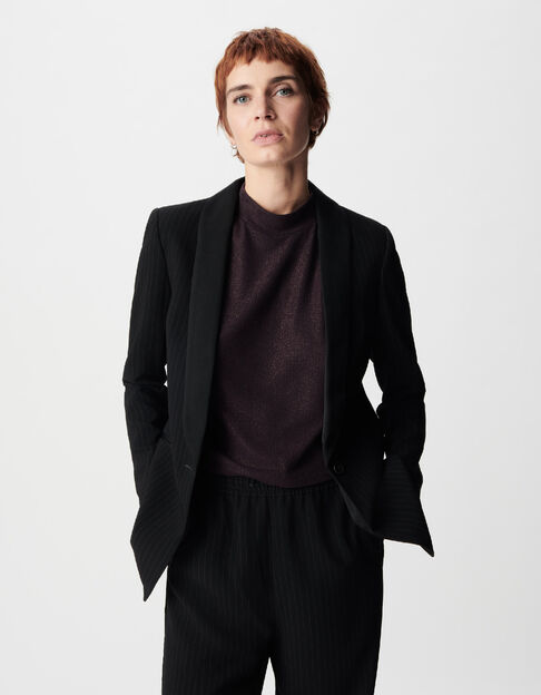 Damen schwarz Tennis Farbe Streifen Anzug Jacke - IKKS