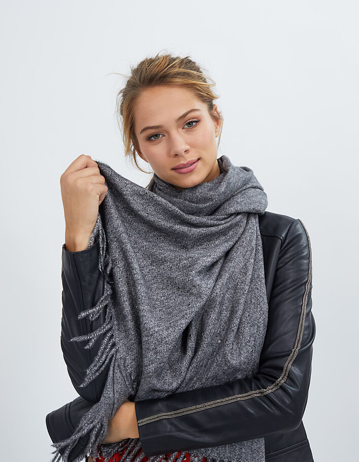 I.Code grey studded scarf - I.CODE