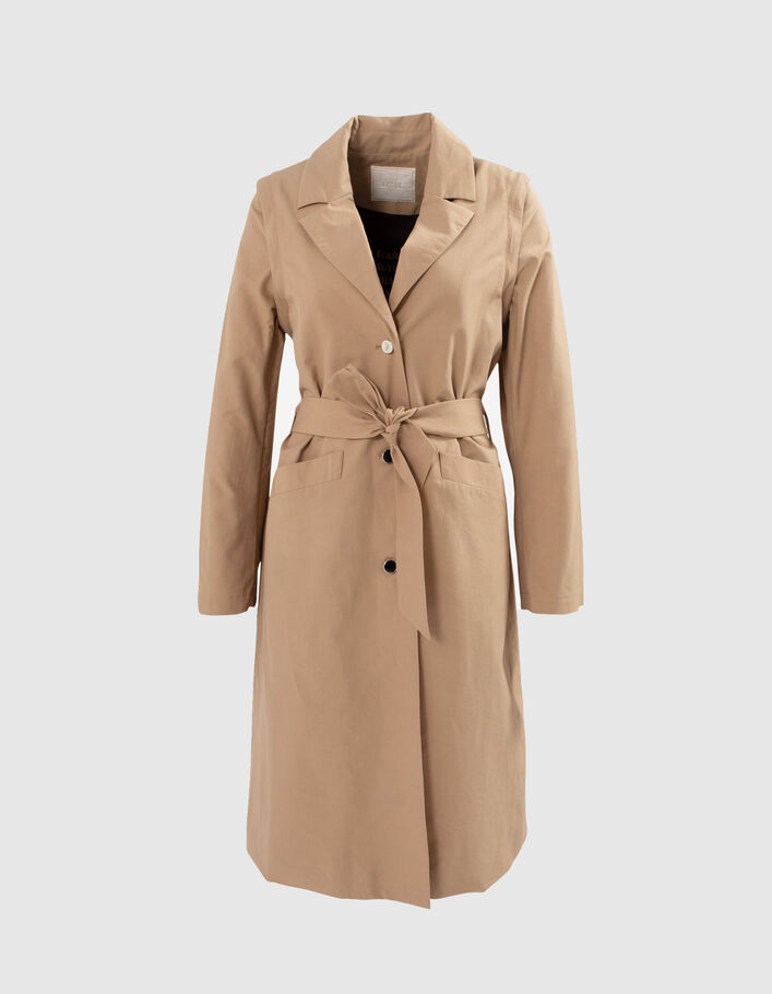 I.Code beige trench coat with detachable sleeves - I.CODE